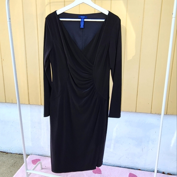 Chaps black rouched dress - Picture 1 of 4